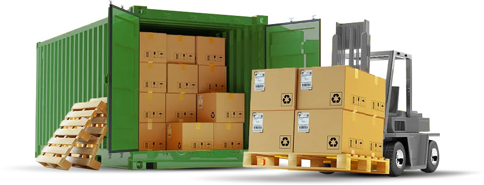 Container with packages